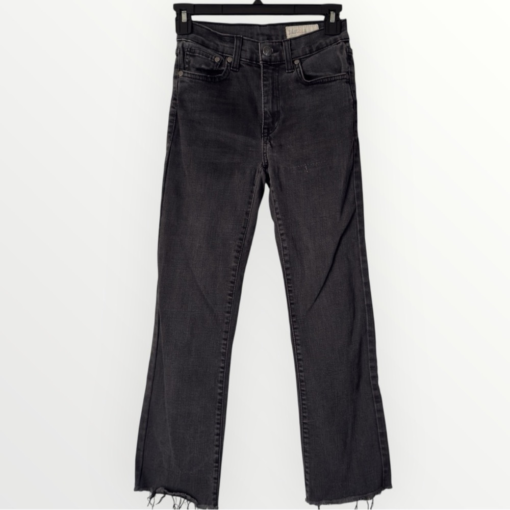 Pistola Gray Black Distressed High Waisted Straight Jeans Size 24